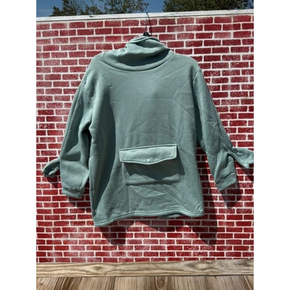 Sage Green Frog Eye Zip Mouth Hoodie Medium